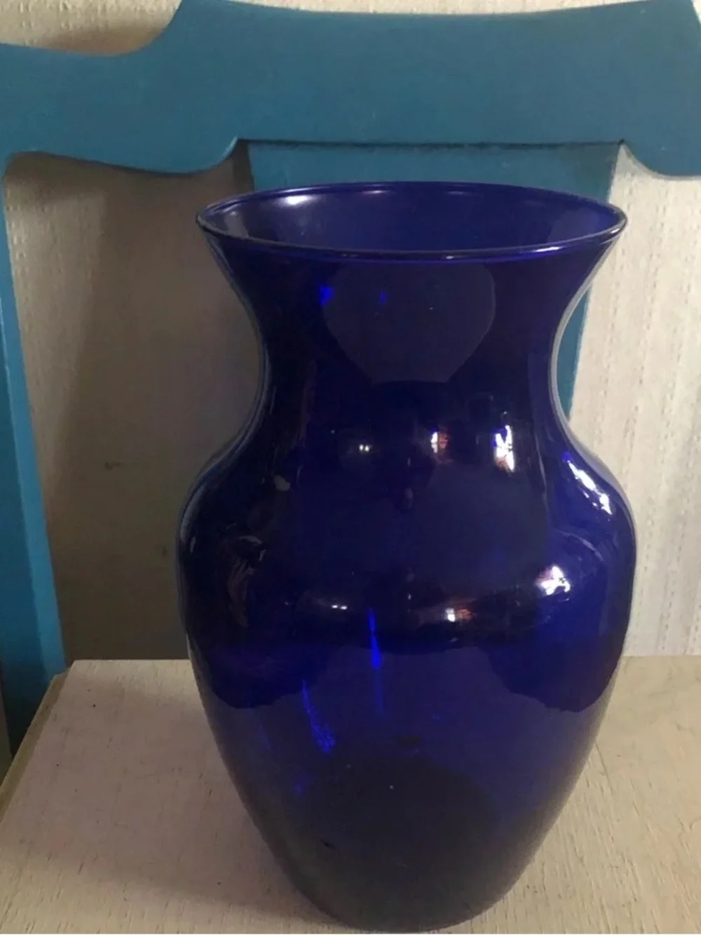 Cobalt Blue Glass Vase - Brand Unspecified
